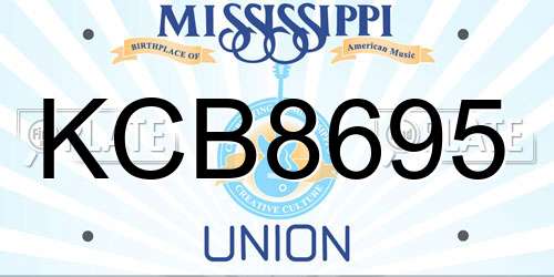 KCB8695 Mississippi License Plate