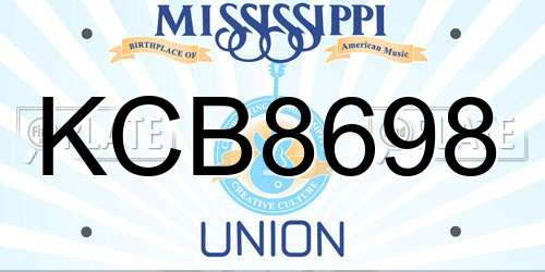 KCB8698 Mississippi License Plate