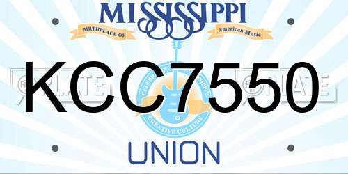 KCC7550 Mississippi License Plate