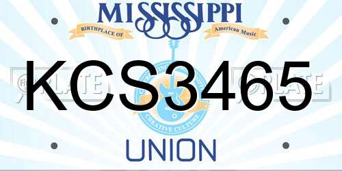 KCS3465 Mississippi License Plate
