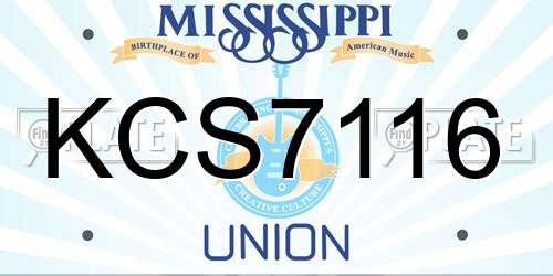KCS7116 Mississippi License Plate