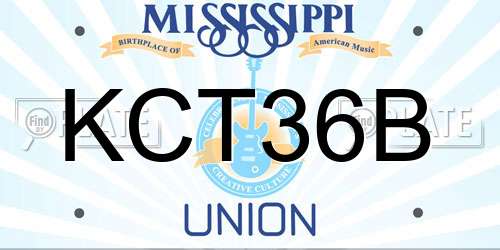 KCT36B Mississippi License Plate
