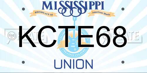 KCTE68 Mississippi License Plate