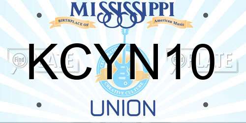 KCYN10 Mississippi License Plate