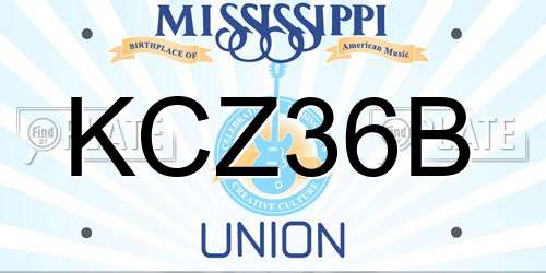 KCZ36B Mississippi License Plate