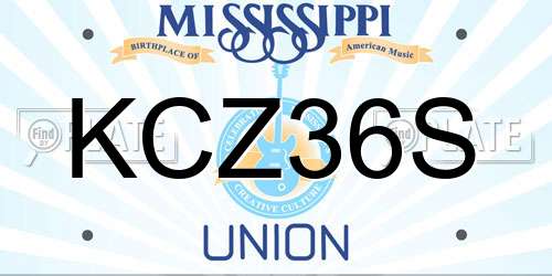 KCZ36S Mississippi License Plate