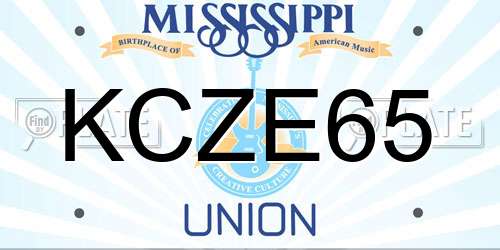 KCZE65 Mississippi License Plate