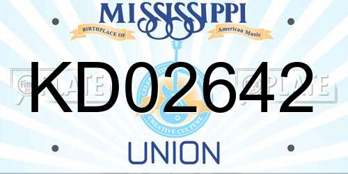 KD02642 Mississippi License Plate