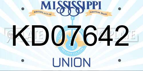 KD07642 Mississippi License Plate