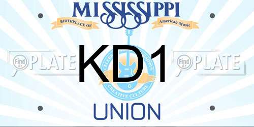 KD1 Mississippi License Plate