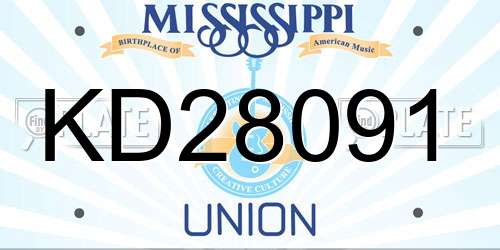 KD28091 Mississippi License Plate