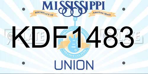 KDF1483 Mississippi License Plate