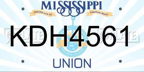 KDH4561 Mississippi License Plate
