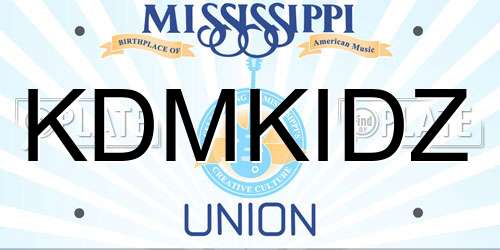 KDMKIDZ Mississippi License Plate