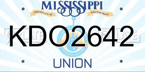 KDO2642 Mississippi License Plate