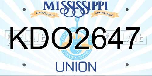 KDO2647 Mississippi License Plate