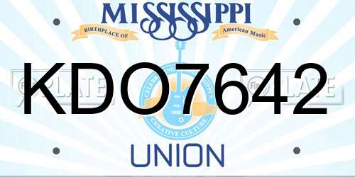 KDO7642 Mississippi License Plate
