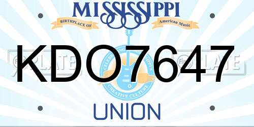 KDO7647 Mississippi License Plate