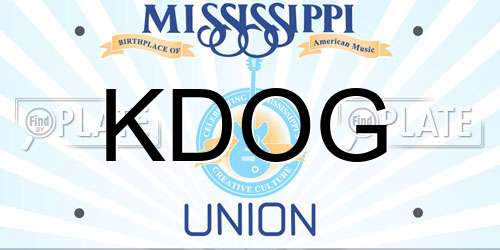 KDOG Mississippi License Plate