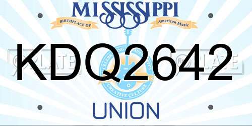 KDQ2642 Mississippi License Plate
