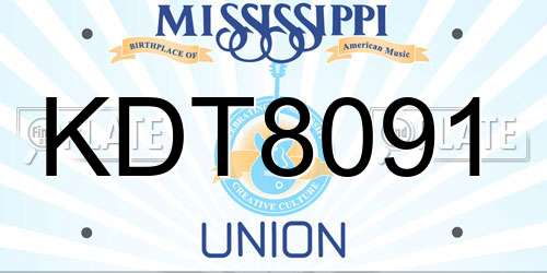 KDT8091 Mississippi License Plate