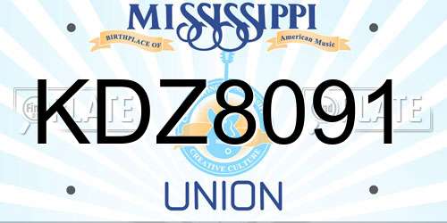 KDZ8091 Mississippi License Plate