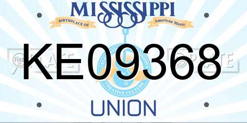 KE09368 Mississippi License Plate