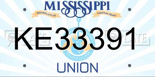 KE33391 Mississippi License Plate