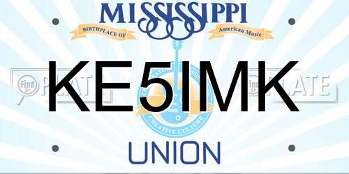 KE5IMK Mississippi License Plate