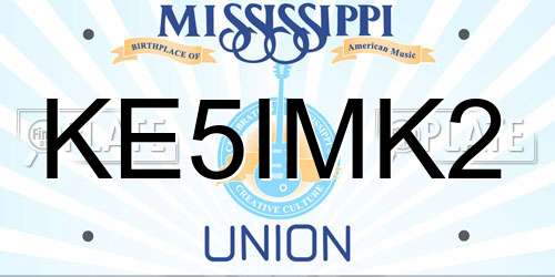 KE5IMK2 Mississippi License Plate