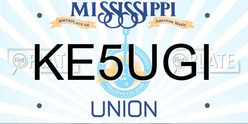 KE5UGI Mississippi License Plate