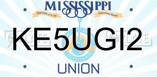KE5UGI2 Mississippi License Plate