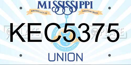 KEC5375 Mississippi License Plate