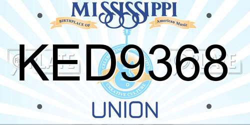 KED9368 Mississippi License Plate