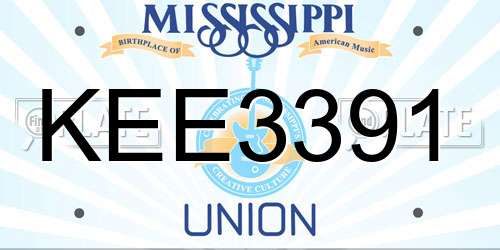 KEE3391 Mississippi License Plate