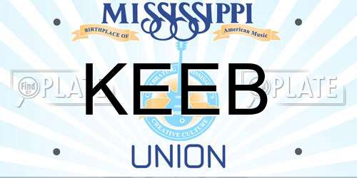 KEEB Mississippi License Plate