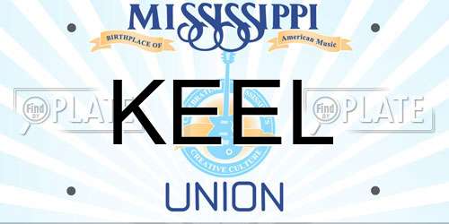 KEEL Mississippi License Plate