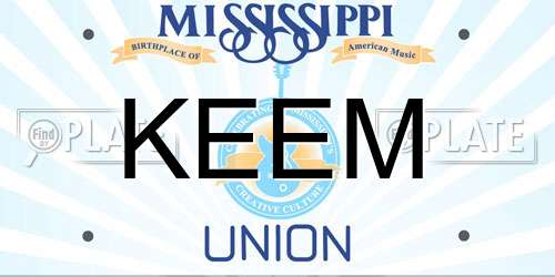 KEEM Mississippi License Plate
