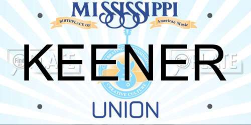 KEENER Mississippi License Plate