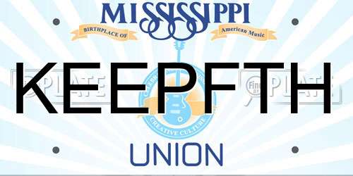 KEEPFTH Mississippi License Plate