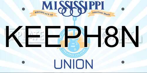 KEEPH8N Mississippi License Plate