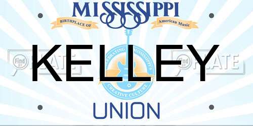 KELLEY Mississippi License Plate