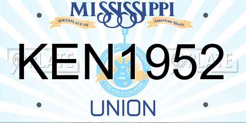 KEN1952 Mississippi License Plate