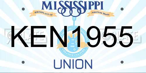 KEN1955 Mississippi License Plate