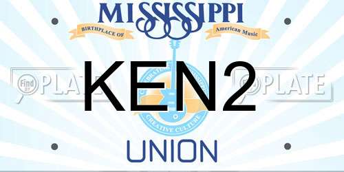 KEN2 Mississippi License Plate