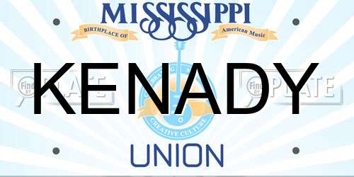KENADY Mississippi License Plate