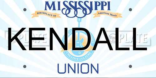 KENDALL Mississippi License Plate