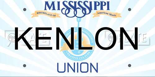 KENLON Mississippi License Plate