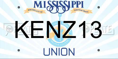 KENZ13 Mississippi License Plate