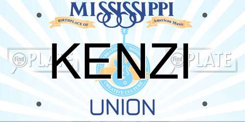 KENZI Mississippi License Plate